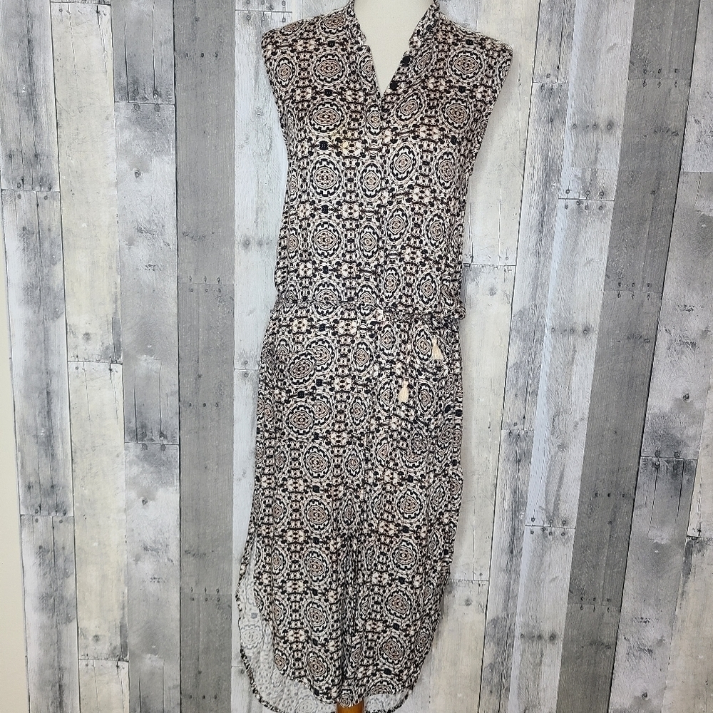 Faithfull The Brand Small Sleeveless Button Front Tie Waist Dress